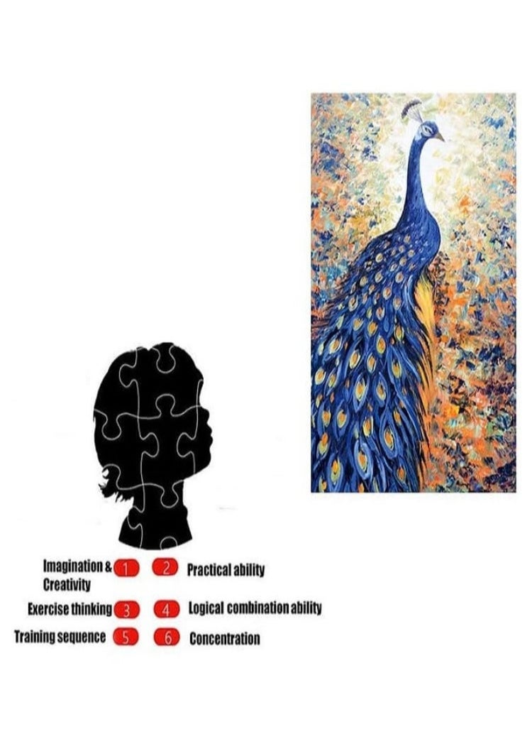 Peacock Puzzle Set, 1000 Pieces - Multicolor