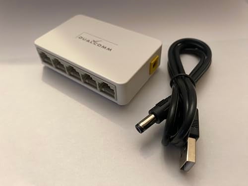 DualComm Mini 5-Port 10/100 Ethernet LAN Switch (USB Powered, Package May Vary) - Image 2