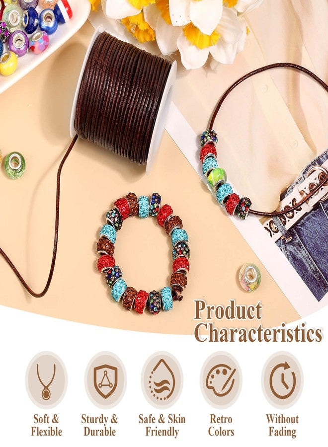 Anezus Leather Cord - Round, Brown Leather Lace for Bracelets, Necklaces & Crafts - Image 3