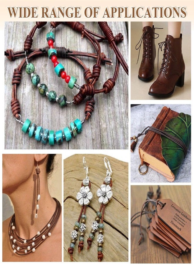 Anezus Leather Cord - Round, Brown Leather Lace for Bracelets, Necklaces & Crafts - Image 5