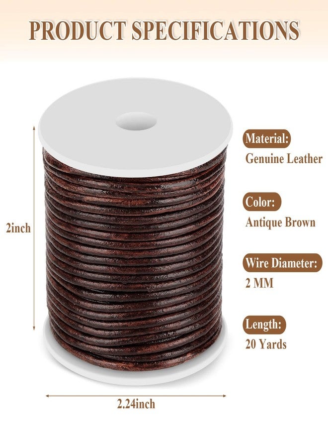 Anezus Leather Cord - Round, Brown Leather Lace for Bracelets, Necklaces & Crafts - Image 2