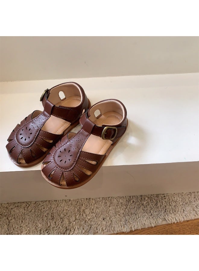 Vintage Floral Cutout Summer Kids Shoes 