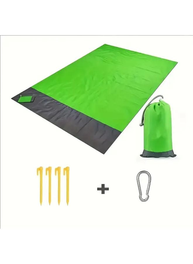 Green Lightweight Beach Camping Mat 55 12x78 74 Inch Sandproof Moisture Resistant - Image 1