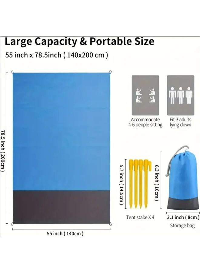 Green Lightweight Beach Camping Mat 55 12x78 74 Inch Sandproof Moisture Resistant - Image 5