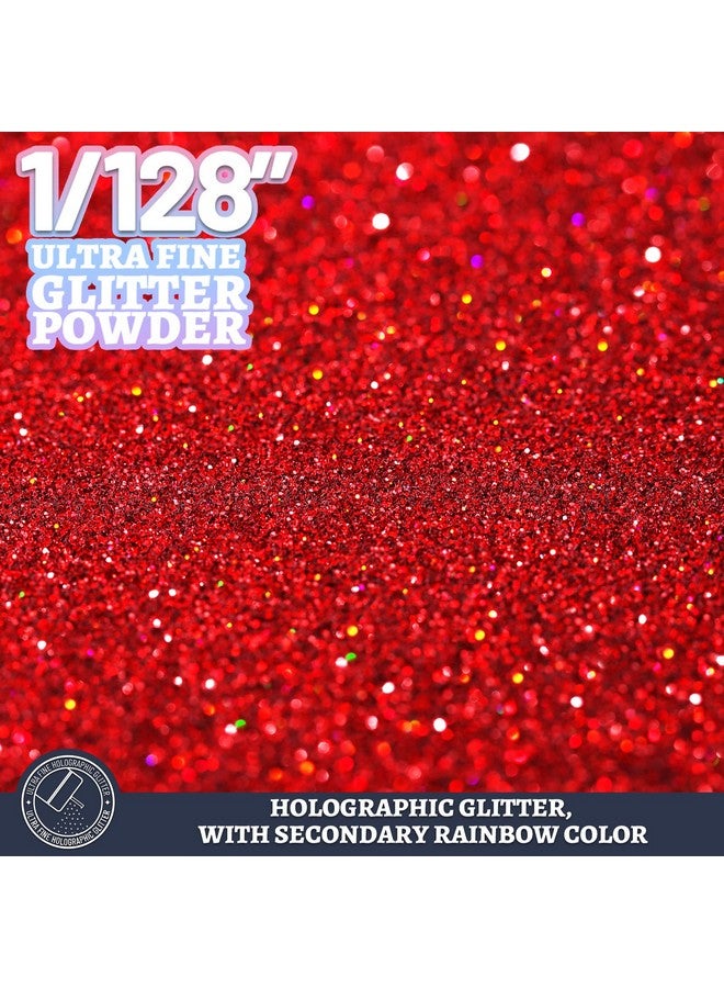 LEOBRO Red Glitter, Glitter, 180G/6.35Oz Holographic Ultra Fine Glitter, 1/128" Resin Glitter Powder, Metallic Iridescent Glitter For Resin Tumblers Hair Body, Christmas Glitter For Crafts - Image 3