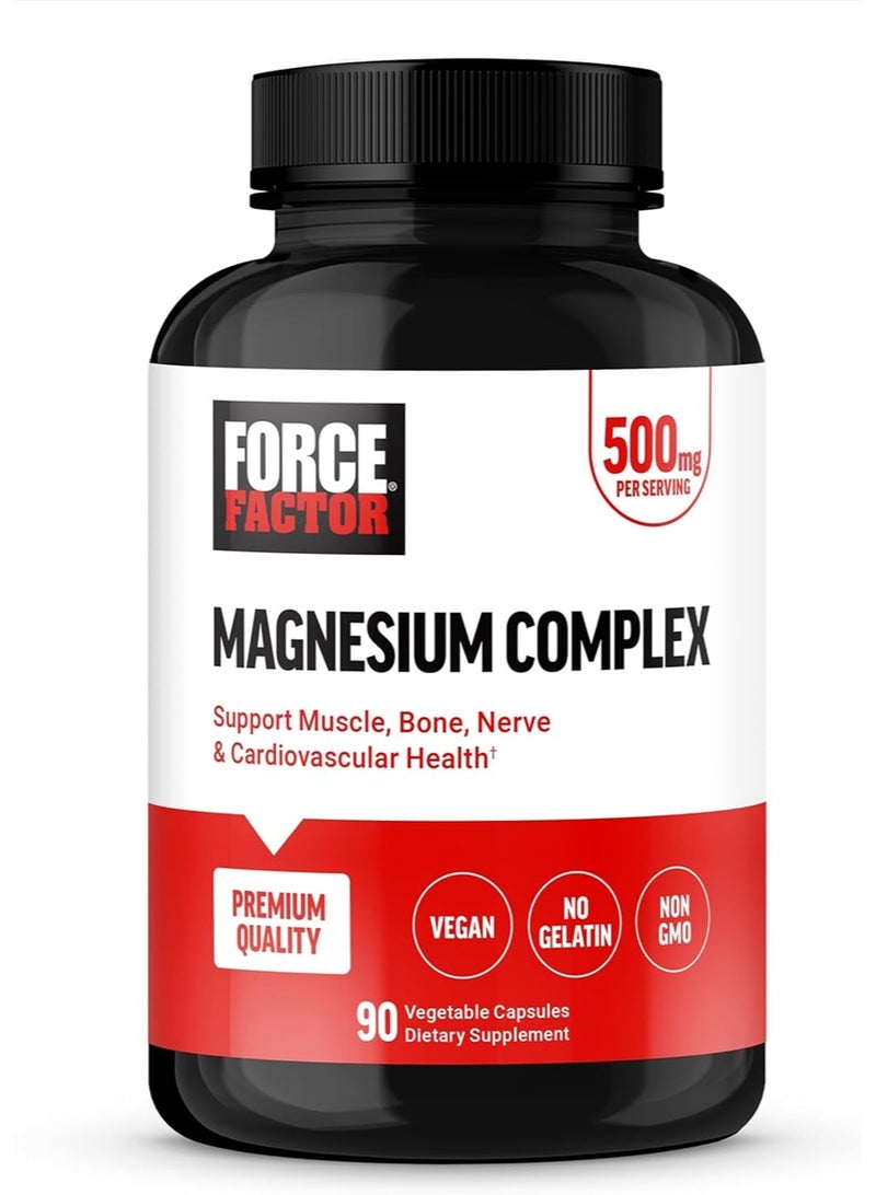 مكمل غذائي مركب من المغنيسيوم لدعم العضلات والعظام والأعصاب، 90 كبسولة