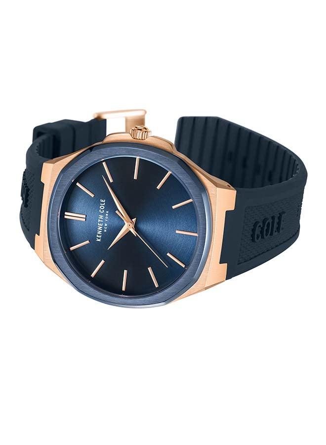 Kenneth Cole New York ساعة أنالوج كوارتز كلاسيكية حديثة بقطر 43.5 مم بقرص أزرق للرجال - Image 4