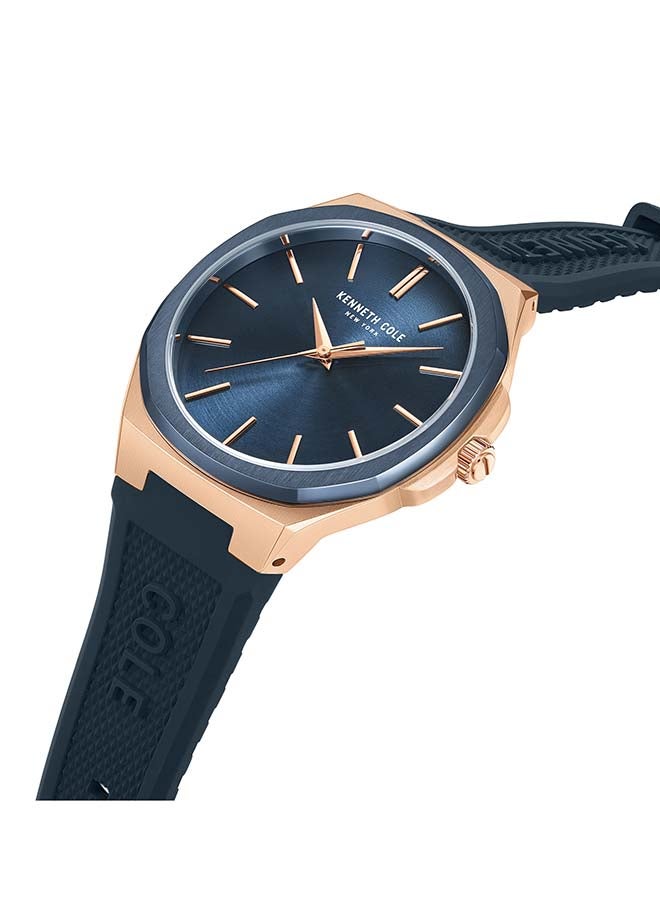 Kenneth Cole New York ساعة أنالوج كوارتز كلاسيكية حديثة بقطر 43.5 مم بقرص أزرق للرجال - Image 5