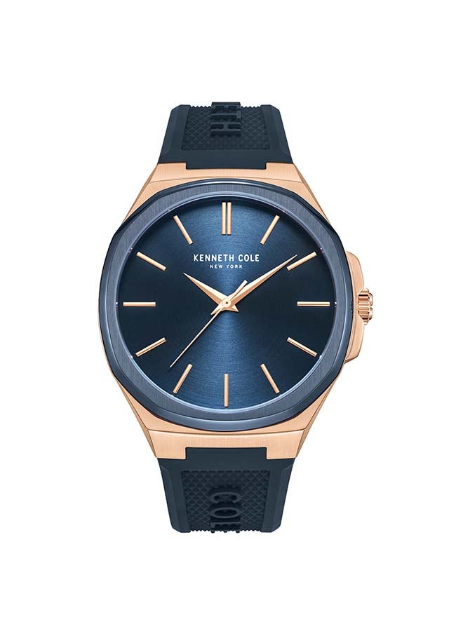 Kenneth Cole New York ساعة أنالوج كوارتز كلاسيكية حديثة بقطر 43.5 مم بقرص أزرق للرجال - Image 3
