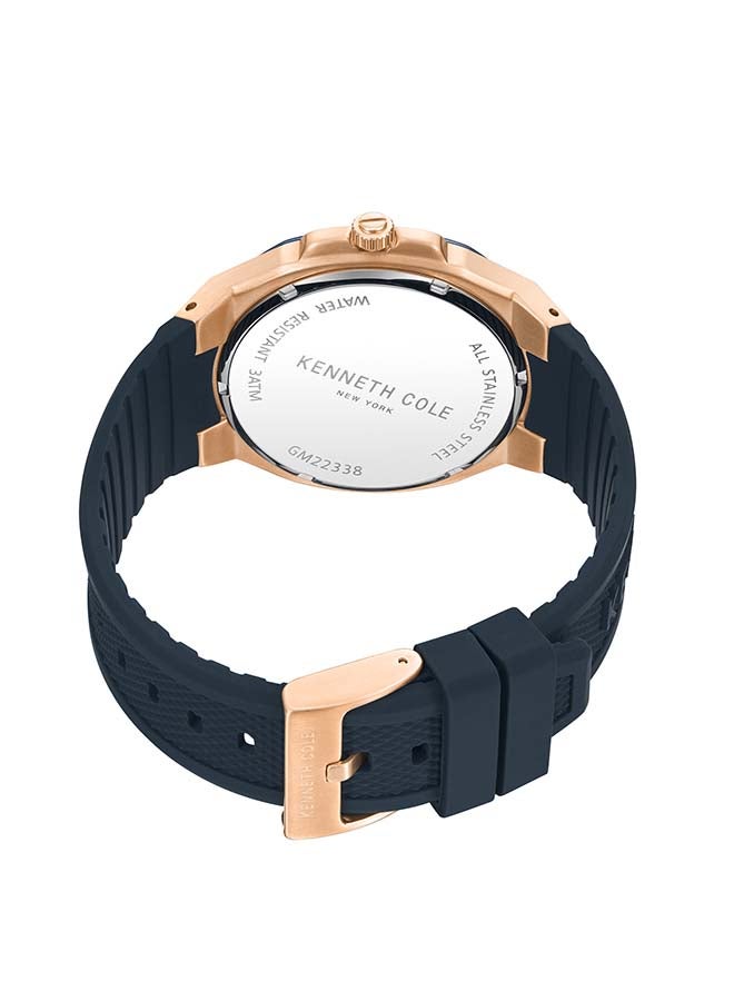 Kenneth Cole New York ساعة أنالوج كوارتز كلاسيكية حديثة بقطر 43.5 مم بقرص أزرق للرجال - Image 2