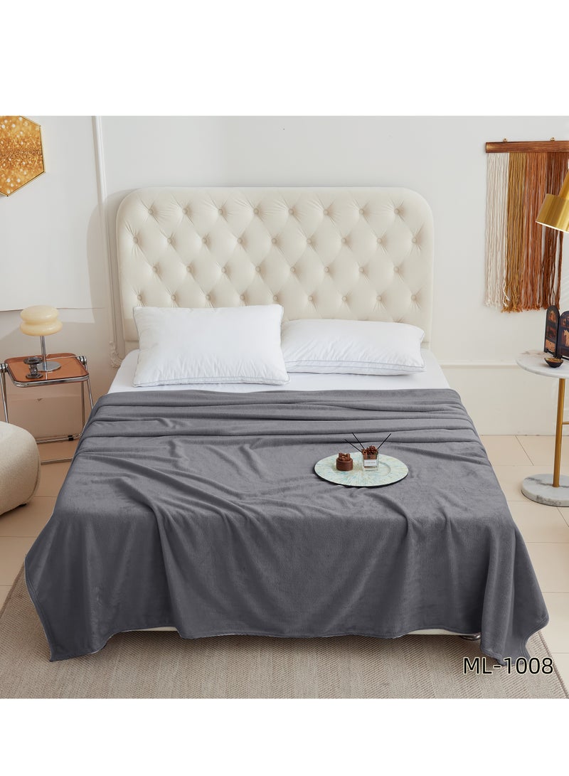ShinyFlower Milk Velvet Blanket 300GSM Ultra Soft Lightweight for Bed Sofa Couch  220x240cm 