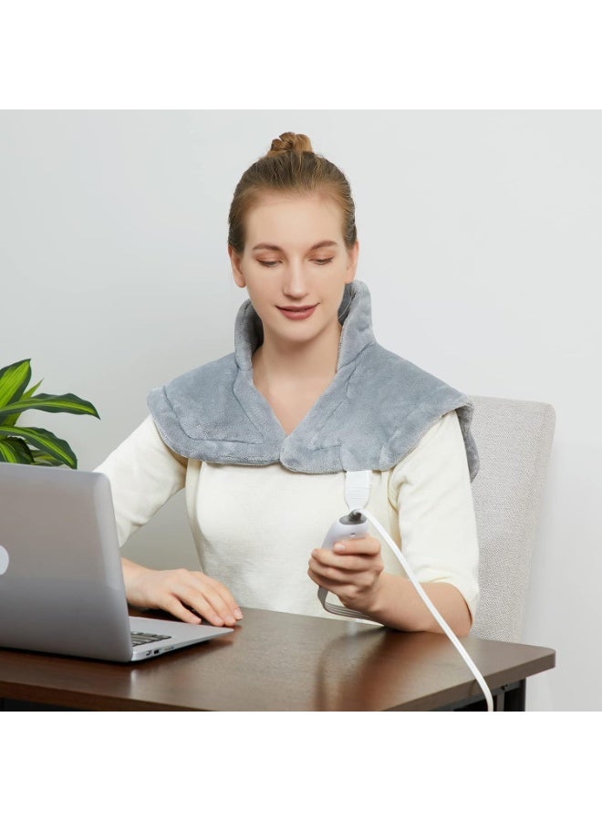Electric Heating Neck & Shoulder Pad – Fast Heating Wrap for Neck Pain Relief with Adjustable Heat Levels & Auto Shut-Off
