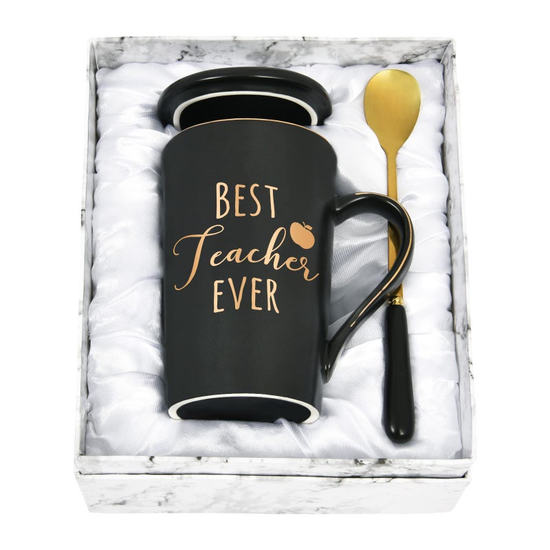 Cabtnca Best Teachers Gifts Best Teacher Ever Mug Christmas Birthday Teacher Appreciation Gifts for Women Coffee Mug 14Oz Pink