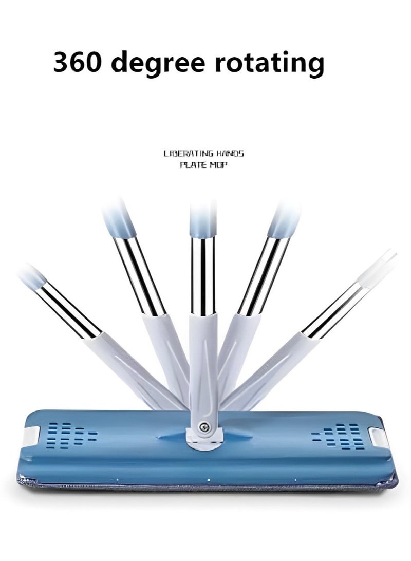 Hands-Free Squeeze Microfiber Flat Spin Mop System 360° Flexible Head (38X12.5 cm) with 1 Super-absorbent Microfiber Pads - Image 2