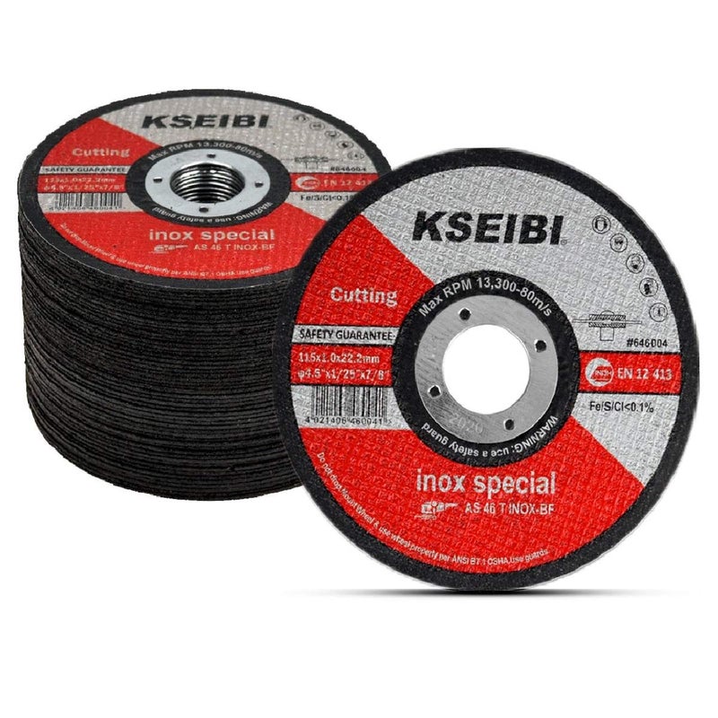 KSEIBI 50 Pack 4 1/2 Cut Off Wheels for Cutting Metal Stainless Steel 0.040" Thickness, 7/8" Arbor, Type 41 Ultra Thin Angle Grinder Wheel 646004 Cut-Off Disc - Image 1