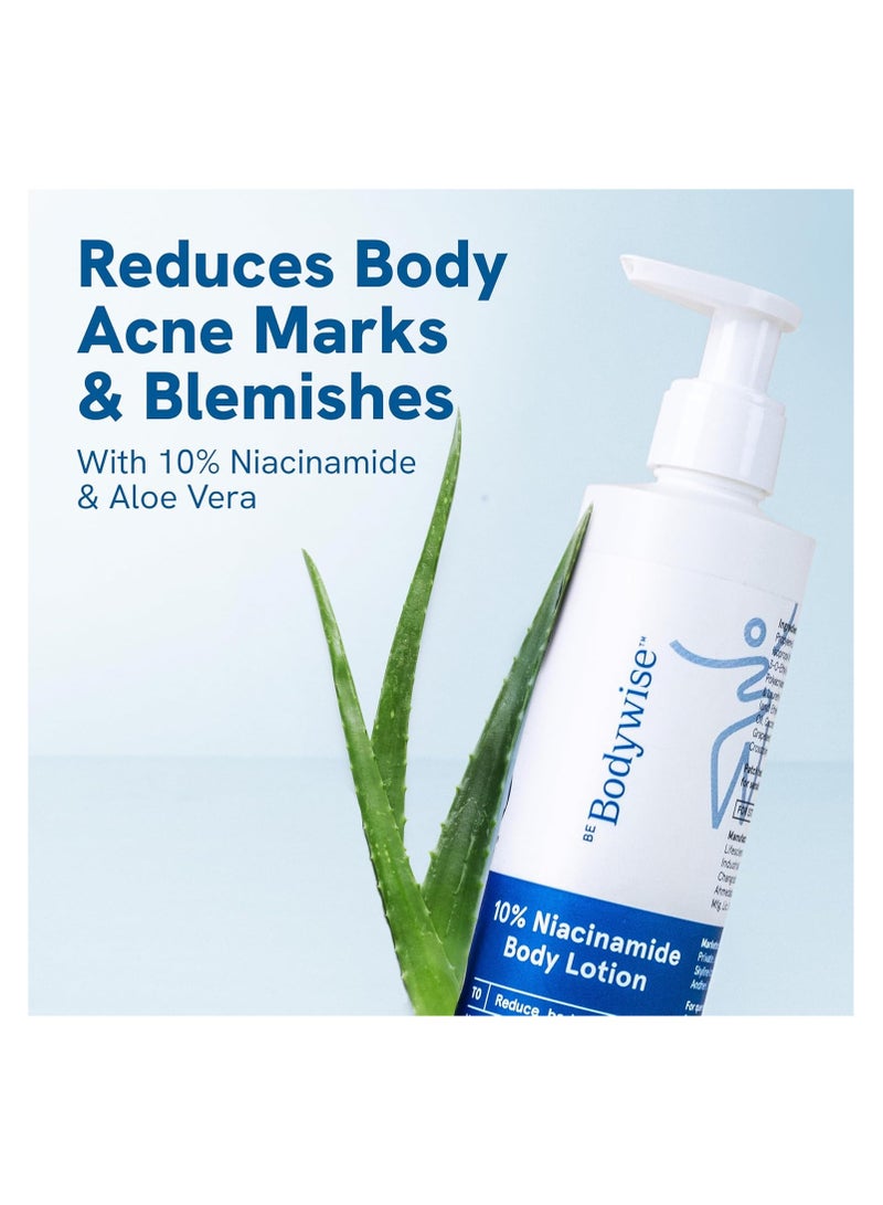 Be Bodywise 10% Niacinamide Brightening Body Lotion  | 48Hr Moisturization | Aloe Vera Extract And Almond Oil | Repairs Skin Barrier, Reduces Acne Marks And Nourishes | For All Skin Types - Image 4