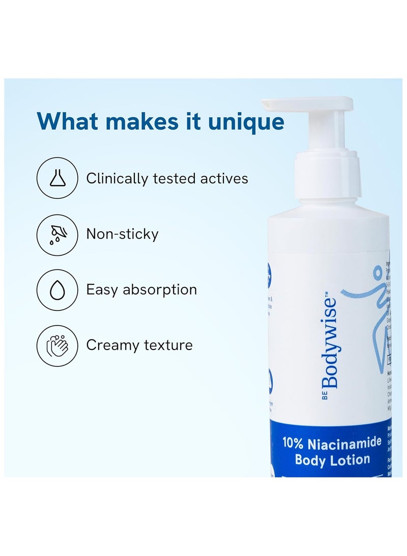 Be Bodywise 10% Niacinamide Brightening Body Lotion  | 48Hr Moisturization | Aloe Vera Extract And Almond Oil | Repairs Skin Barrier, Reduces Acne Marks And Nourishes | For All Skin Types - Image 5