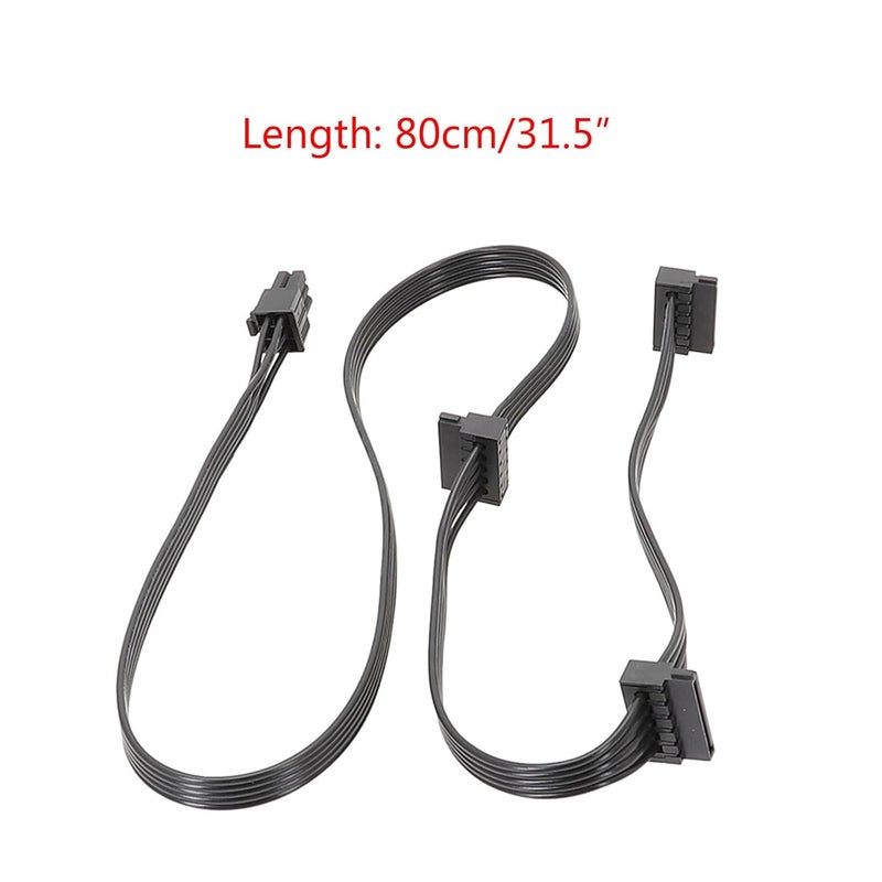 6 سن ذكر إلى 3×SATA 15 سن كابل طاقة قرص صلب سلك طاقة لوحدات RM RMX بالكامل - Image 4