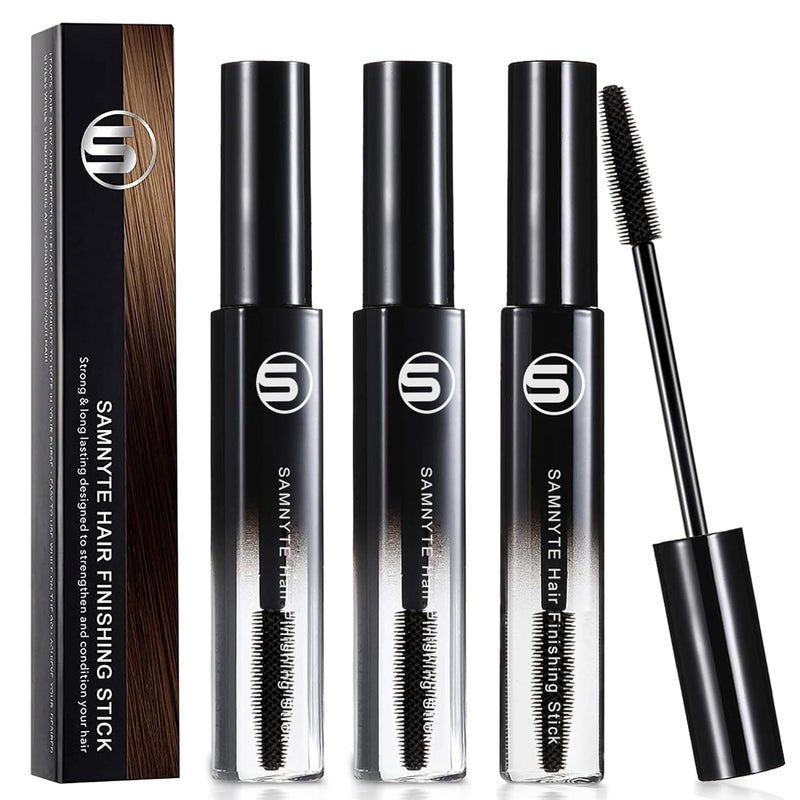 Samnyte Hair Finishing Stick 3 Pack Flyaway Tamer for Baby Hair and Womens Hairstyling with Shiny Mascara for Broken Flyaways