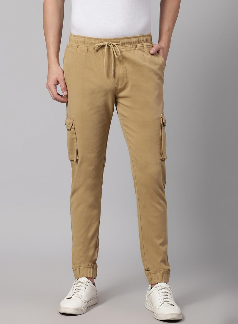 Dennis Lingo Men's Dark Khaki Tapered Fit Cargo Trousers - Comfortable and Functional  - Image 5