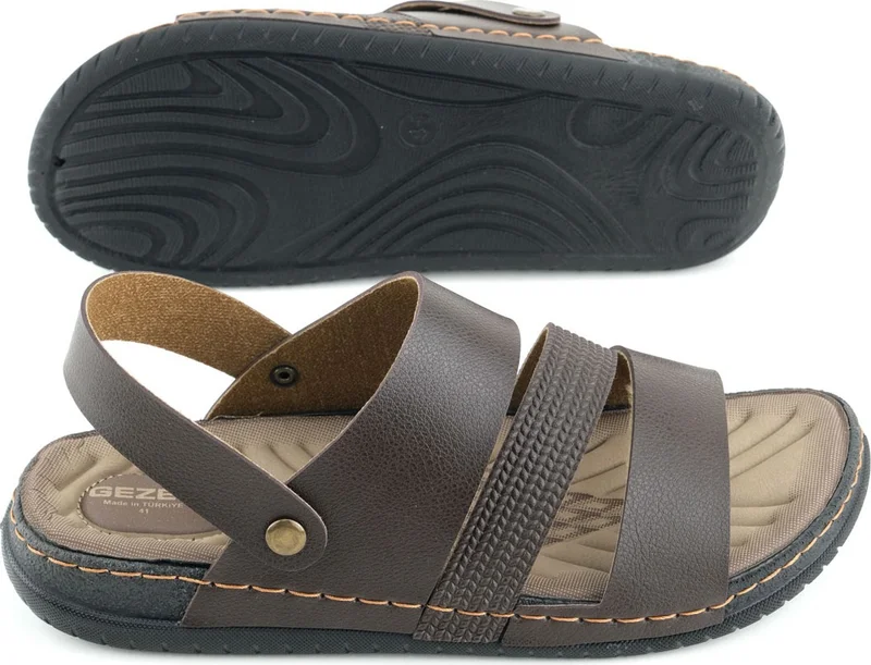 Gezer Summer Men's Artificial Leather Comfortable Sole Sandals Slippers