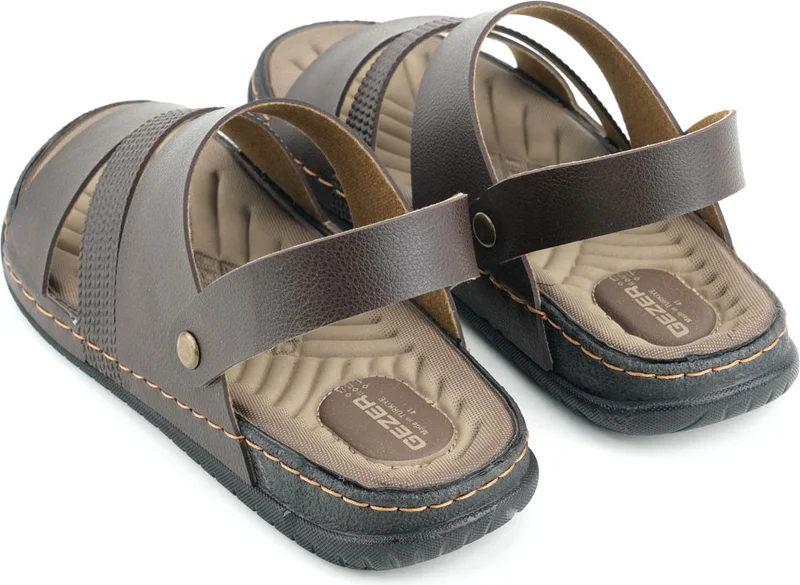Gezer Summer Men's Artificial Leather Comfortable Sole Sandals Slippers