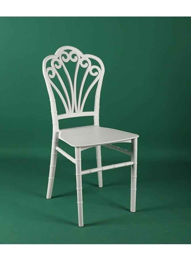 لاني stackable chair Injection processing Fixed leg plastic leisure chair outdoor/indoor outside/inside Patio/Garden chair Water/sun proof Dining chair (white 1 piece) - Image 1