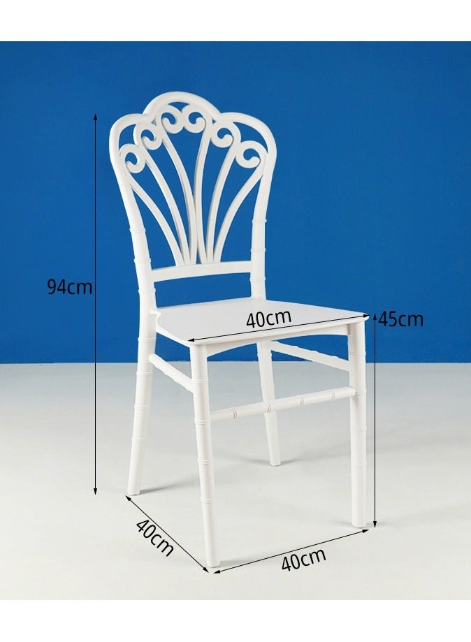 لاني stackable chair Injection processing Fixed leg plastic leisure chair outdoor/indoor outside/inside Patio/Garden chair Water/sun proof Dining chair (white 1 piece) - Image 2
