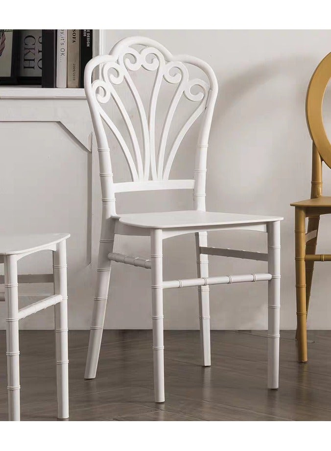 لاني stackable chair Injection processing Fixed leg plastic leisure chair outdoor/indoor outside/inside Patio/Garden chair Water/sun proof Dining chair (white 1 piece) - Image 3