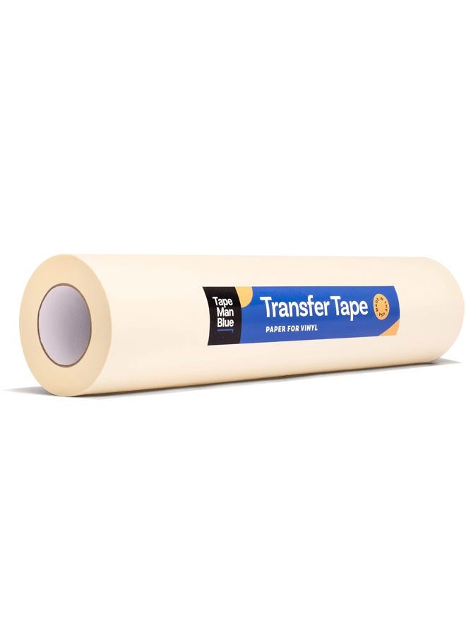 TapeManBlue Transfer Tape for Vinyl, 18 inch x 300 feet, Paper with Layflat Adhesive. American-Made Application Tape for Craft Cutters and Sign Makers - Image 1