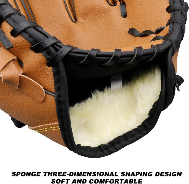 Aoutacc Baseball Gloves Softball Glove,12.5 Player Preferred Wear-Resistant PU Material Thicken Softball Fielding Glove,Left Hand Gloves Right Hand Throw for Youth Adult - Image 3