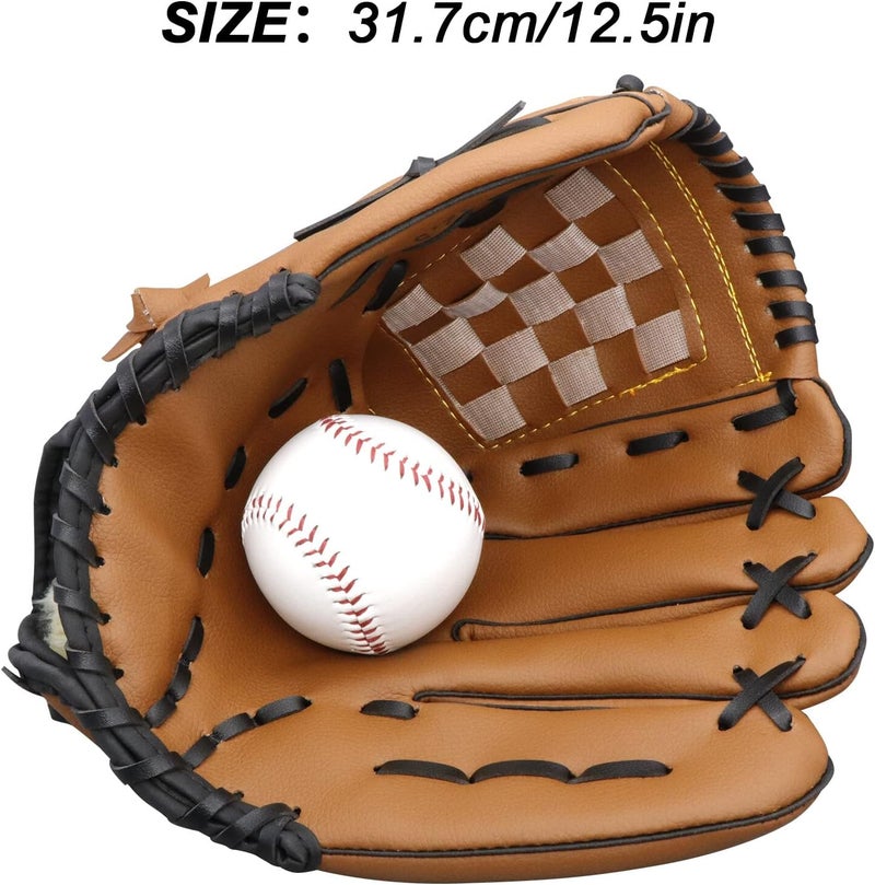 Aoutacc Baseball Gloves Softball Glove,12.5 Player Preferred Wear-Resistant PU Material Thicken Softball Fielding Glove,Left Hand Gloves Right Hand Throw for Youth Adult - Image 2