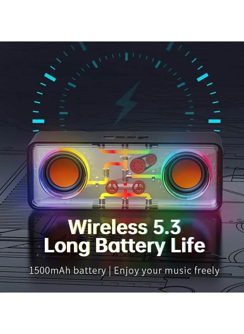 Wireless Portable Stereo HiFi Bluetooth Speaker with Long Battery Life, 20W Loud Sound, Deep Bass, IPX5 Waterproof, Bluetooth 5.0, TF Card/AUX Support for Outdoor, Indoor, and Travel Use  - Image 4