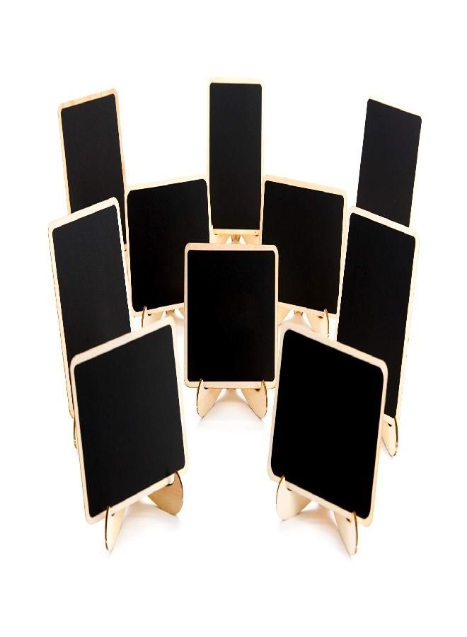 DSTELIN 10 Pack Mini Chalkboards Signs with Easel Stand, Small Rectangle Chalkboards Blackboard, Wood Place Cards for Weddings, Birthday Parties, Message Board Signs and Event Decoration  - Image 1