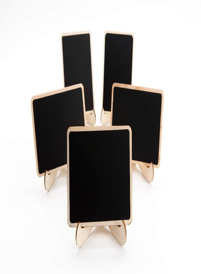 DSTELIN 10 Pack Mini Chalkboards Signs with Easel Stand, Small Rectangle Chalkboards Blackboard, Wood Place Cards for Weddings, Birthday Parties, Message Board Signs and Event Decoration  - Image 3
