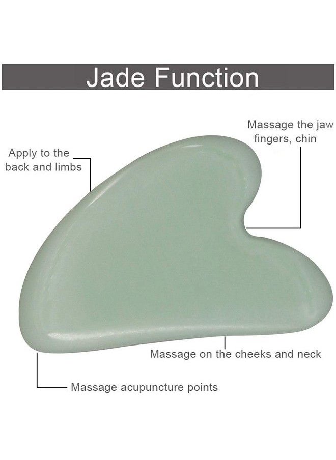 Zureni Gua Sha Scraping Massage Tool For Facial Glow Blood Circulation Natural Jade Stone Removes Toxins Prevents Wrinkles Boosts Radiance Of Complexion  - Image 3