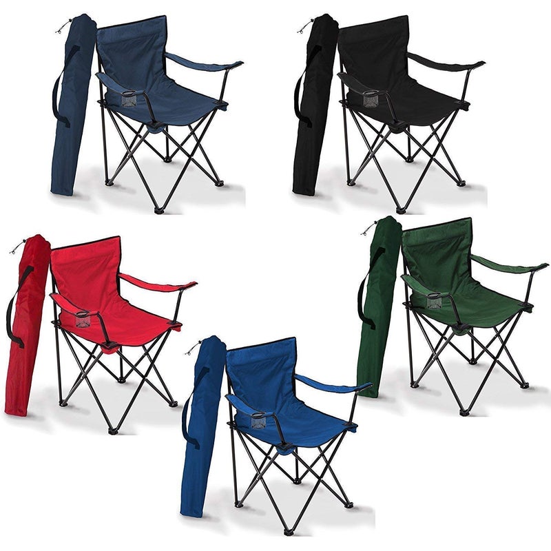 Replex Folding Camping Chair Portable Carry Bag for Storage and Travel Best Durable Outdoor Quad Beach Chairs Comfortable Arms Space Saving Lightweight Great for Transport - Image 1