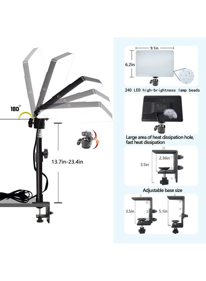 DNSbabi LED Desk Bi-Color Key Light with C-clamp, 2700K-5700K Dimmable with Wireless Remote for Studio Photography Lighting/Zoom Conference/Video Recording/YouTube Tiktok Live/Game Streaming - Image 5