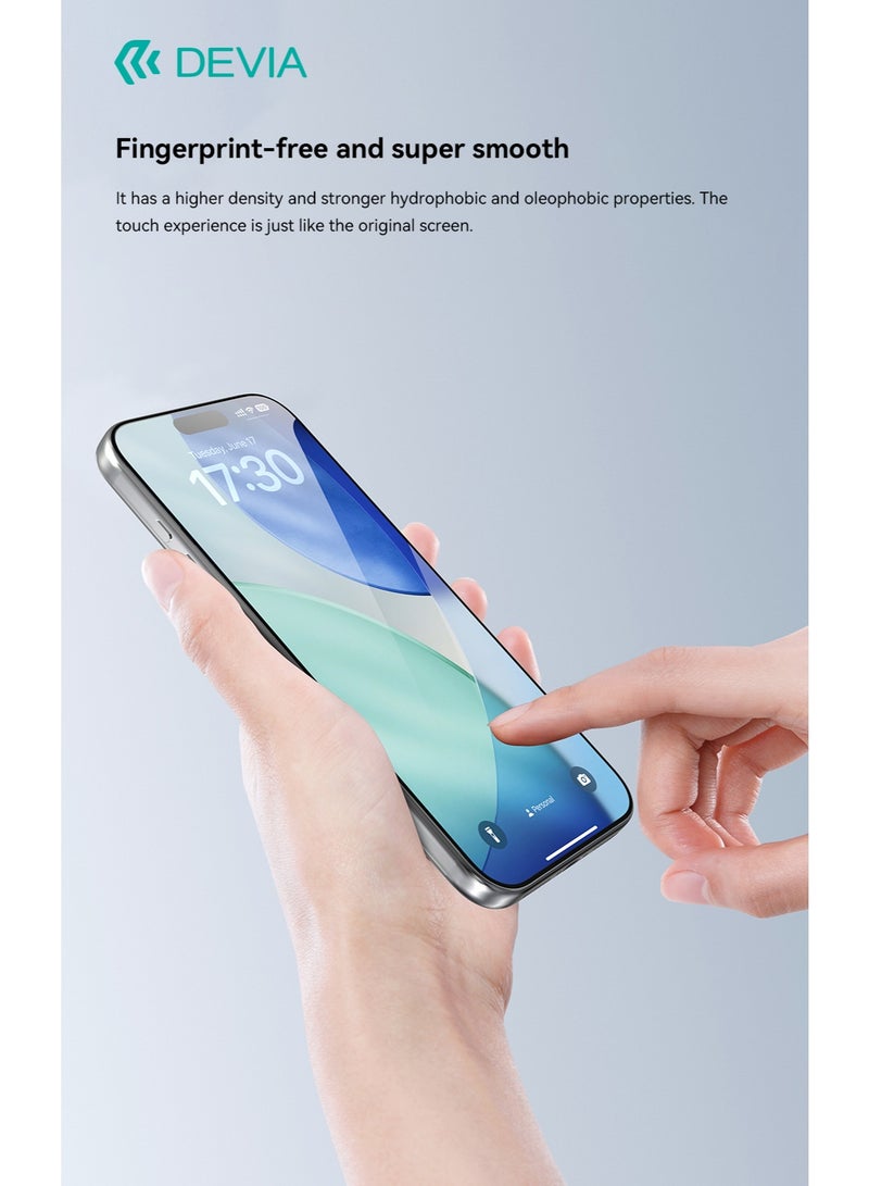 ديفيا استيكرحماية ايفون 17 , زجاج مقسّى CSG بصلابة الماس الكريستالي, وضوح عالي,واقي شاشة حماية عسكرية 9H, مع أداة تركيب ذكية - Image 5