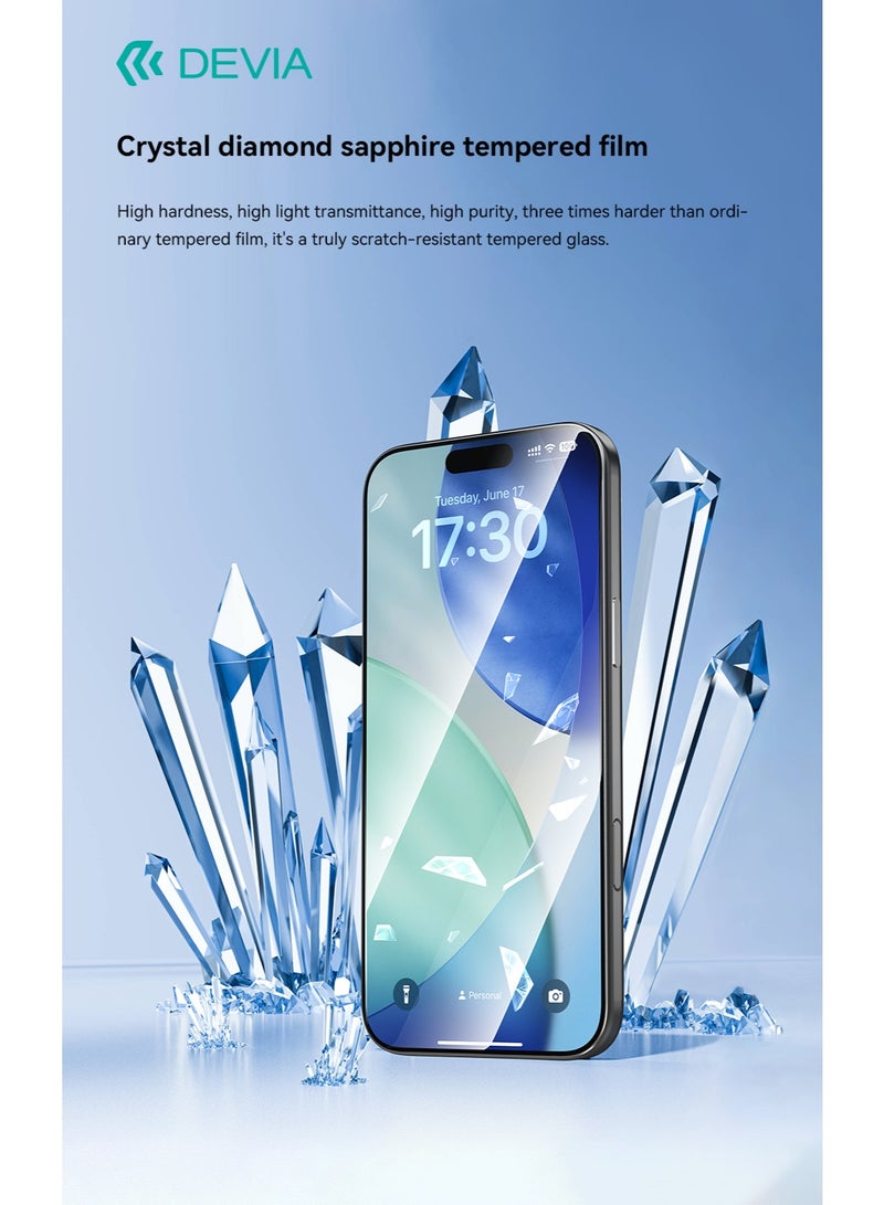 ديفيا استيكرحماية ايفون 17 , زجاج مقسّى CSG بصلابة الماس الكريستالي, وضوح عالي,واقي شاشة حماية عسكرية 9H, مع أداة تركيب ذكية - Image 4