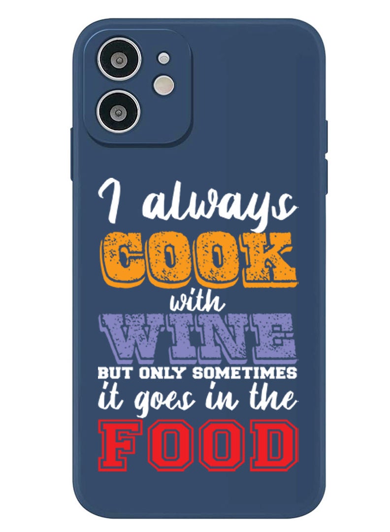 Theodor Protective Slim Fit Case Liquid Silicone Cover with Full Body Protection Anti-Scratch Shockproof Case For iPhone 12 Blue  - FORZA377 Cook wine Food copy - Image 1