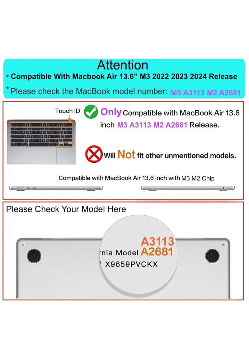 حماية الشاشة 2 حزمة لـ MacBook Air 13.6 بوصة (2024/2022 M3 A3113 M2 A2681) فيلم واقي واضح ناعم ضد الخدش - Image 2