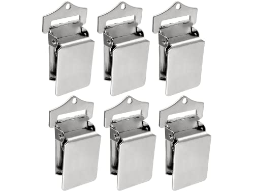 Wise Linkers Wall Hanging Rug Clips (6-Pack) Heavy Duty Grippers & Hangers for Rugs, Animal Hides, Pelts, Tapestries, Car Mats, Rug Holder Wall Mount Clips with Screws (Chrome) - Image 1