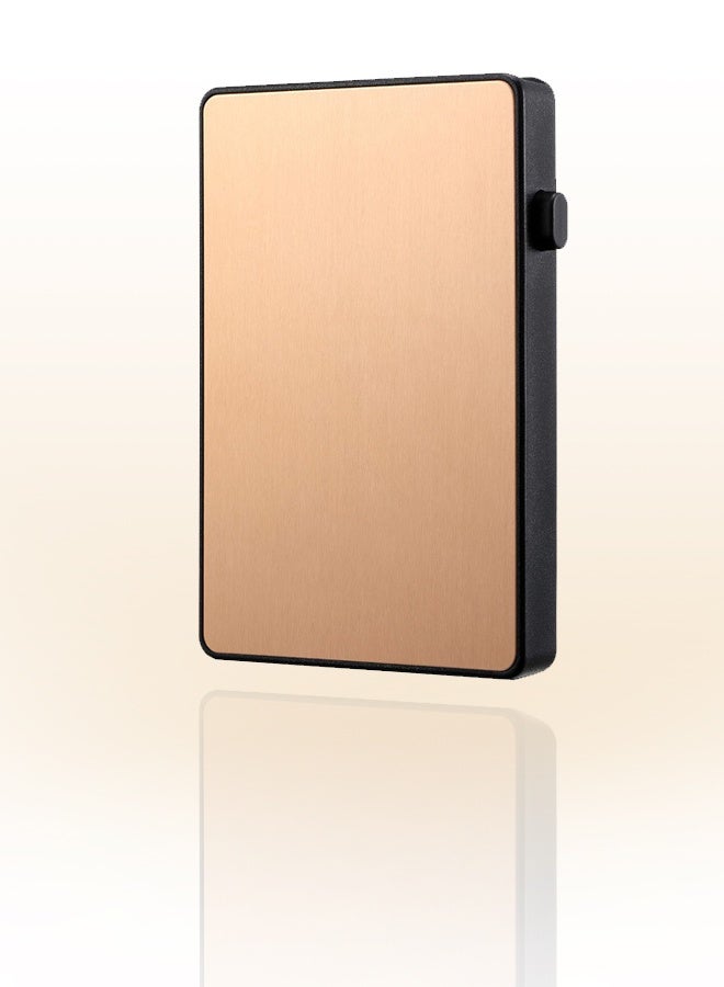 حامل بطاقات ذهبي بسيط للرجال، محفظة بطاقات ائتمان تجارية رفيعة للغاية محمية بتقنية RFID مع جيب للنقود، حامل بطاقات من سبائك الألومنيوم، تصميم أسود، يمكنها حمل بطاقات Airtag والنقود والعملات المعدنية وبطاقات الائتمان. - Image 2