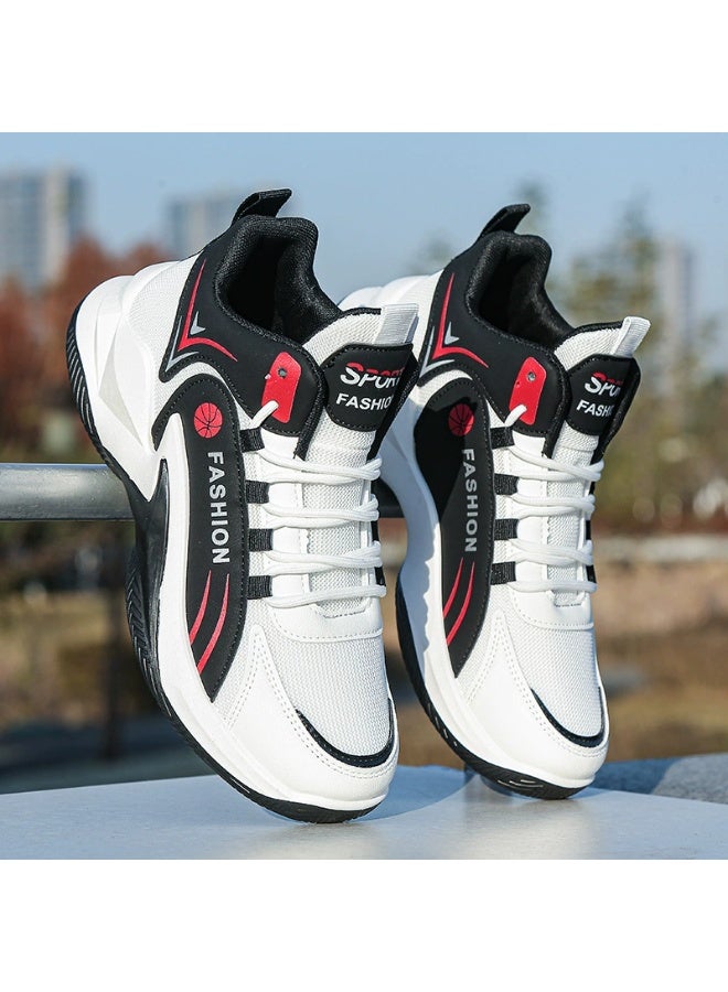 Men's Lace-up Chunky Sneakers, Athletic Shoes, Shock Absorbing And Breathable Shoes For Running Basketball Workout Gym