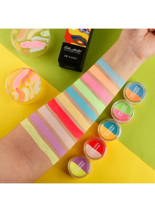 ecofavor - Water Activated Eyeliner Pastel, UV Reactive Pastel Cake Eyeliner, 10 Color in 5 Cake Hydra Eye Liner,UV Glow Blacklight Body Face Makeup Paint, Costume Halloween and Club Makeup Art Paint - Image 1
