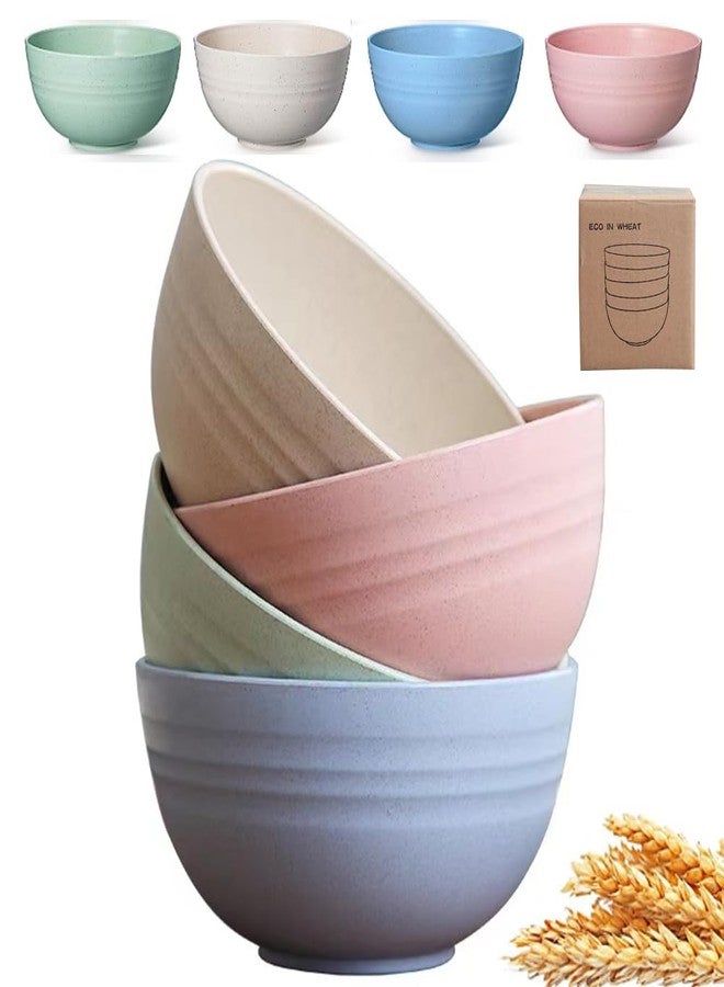 PUPOPIK Unbreakable Cereal Bowls 24 oz - Reusable Wheat Straw Bowl - Dishwasher & Microwave Safe- BPA Free - Perfect for Cereal Reusable Dinner Bowls 4 Set, Oatmeal Salad - Image 1