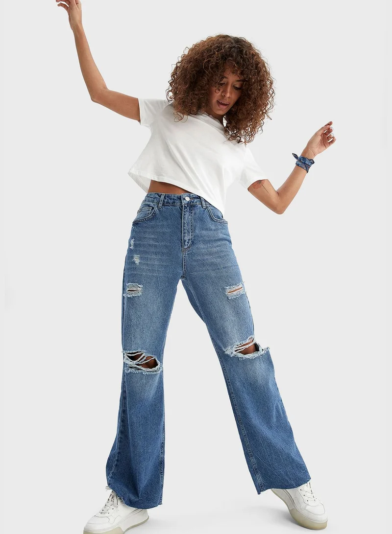 DeFacto High Waist Ripped Jeans