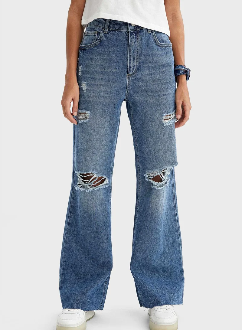 DeFacto High Waist Ripped Jeans