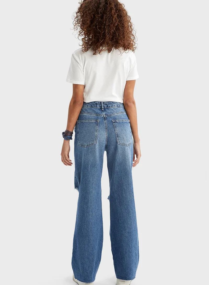 DeFacto High Waist Ripped Jeans